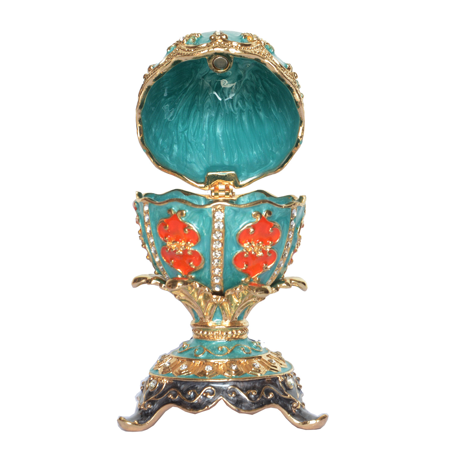 Vintage Collectible Jewelry - Easter Blue Egg Jewelry Trinket Box