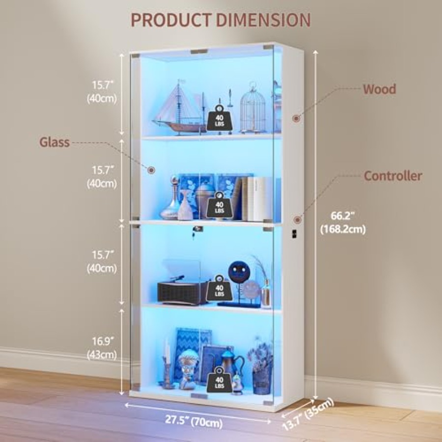 66 Glass Display Cabinet for C - огляд і ціна Collectible & Vintage Dolls For Halloween