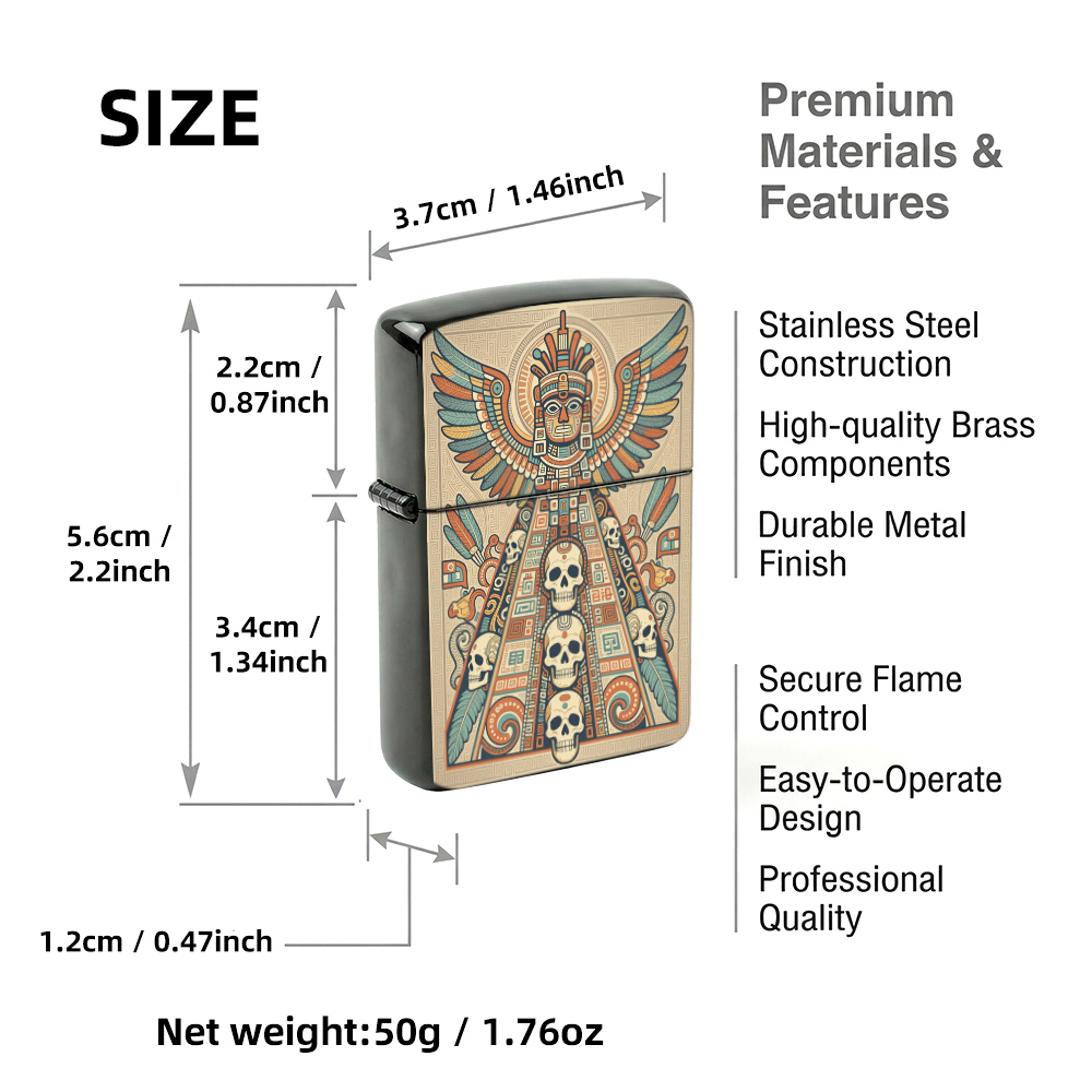 Flip Top Lighter Aztec Tribal  - огляд і ціна Vintage Collectible Lighters